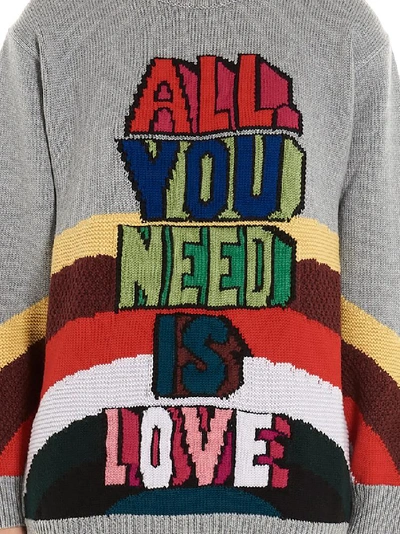 Shop Stella Mccartney All You Need Is Love Embroidered Sweater In Multi