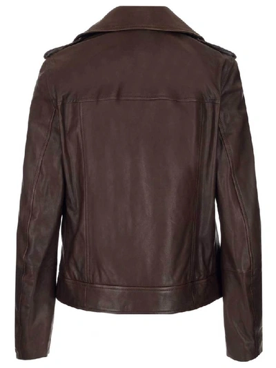 Shop Brunello Cucinelli Biker Jacket In Brown