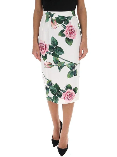 Shop Dolce & Gabbana Floral Pencil Skirt In Multi