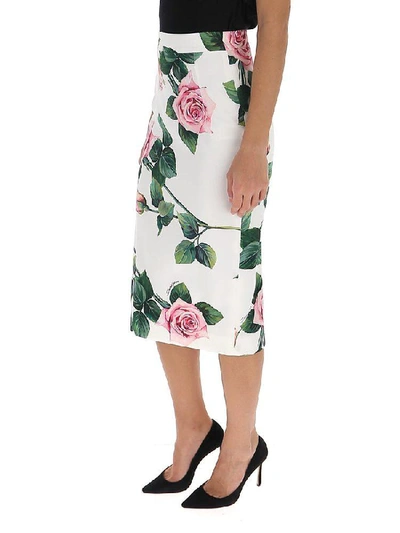 Shop Dolce & Gabbana Floral Pencil Skirt In Multi
