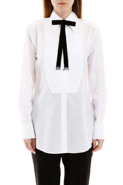 Shop Dolce & Gabbana Bow Detail Shirt In White