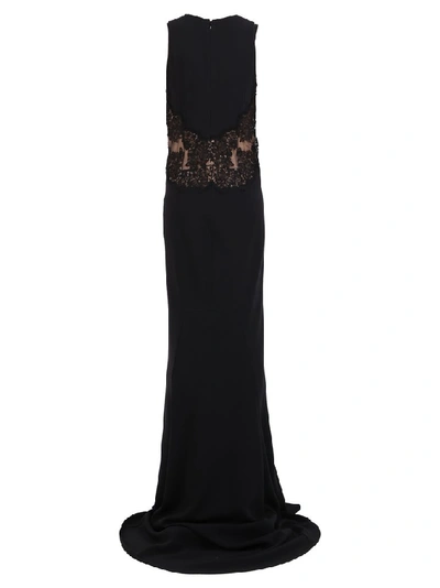 Shop Stella Mccartney Lace Detail Long Dress In Black