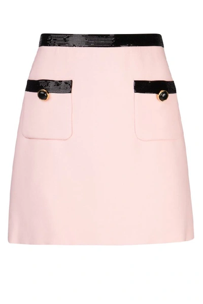 Shop Miu Miu Sequinned Straight Skirt In F0442