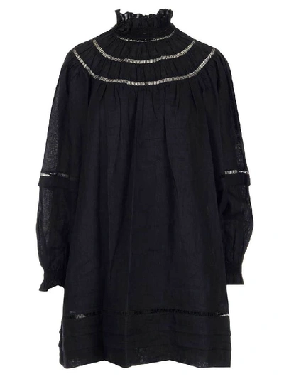 Shop Isabel Marant Étoile Adenia Long Sleeved Mini Dress In Black