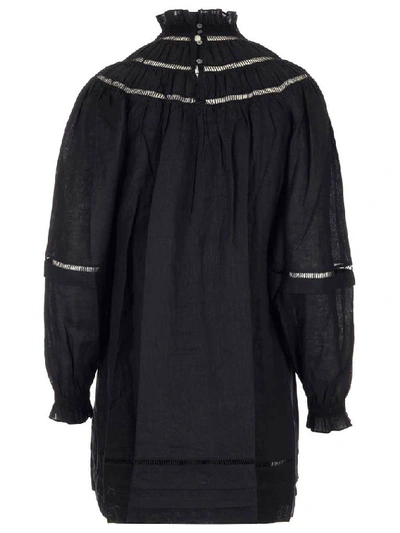 Shop Isabel Marant Étoile Adenia Long Sleeved Mini Dress In Black
