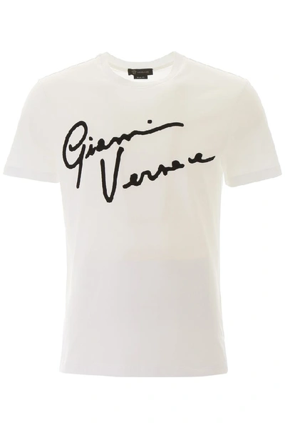 Shop Versace Signature Printed T-shirt In White