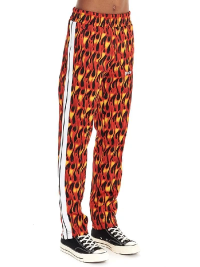 Shop Palm Angels Flames Printed Track Pants In Multi