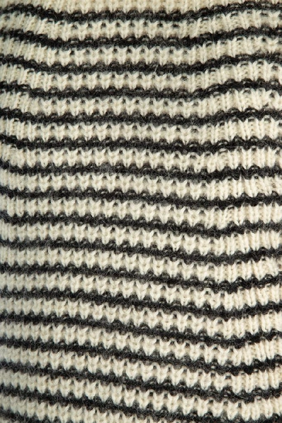 Shop Saint Laurent Striped Knitted Hoodie In Multi