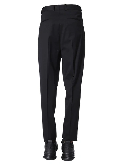 Shop Versace High Waist Trousers In Black