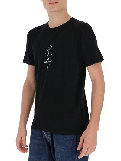 Shop Saint Laurent Logo Print T In Noirnaturel