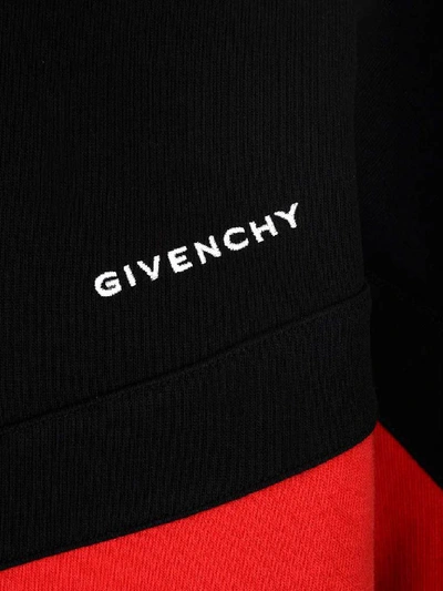 Shop Givenchy Contrast Striped Hoodie In Black