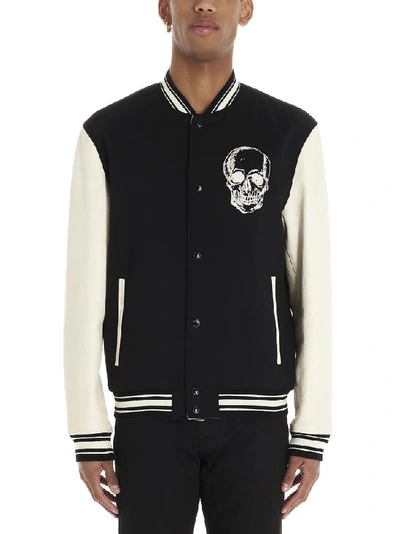 Shop Alexander Mcqueen Skull Print Bomber Jacket In Multi