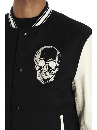 Shop Alexander Mcqueen Skull Print Bomber Jacket In Multi