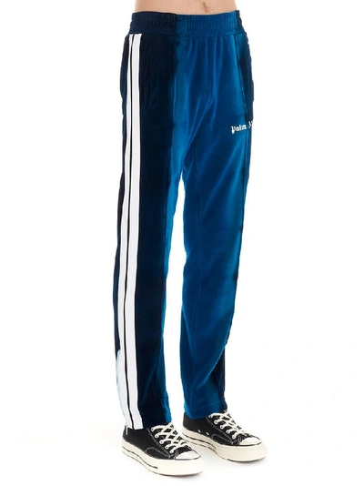 Shop Palm Angels Tie Dye Logo Track Pants In Blue