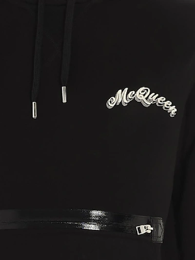 Shop Alexander Mcqueen Logo Hoodie In Black