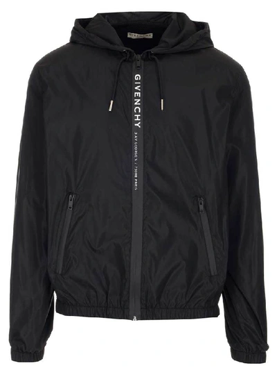 Shop Givenchy Logo Zipped Windbreaker In Black