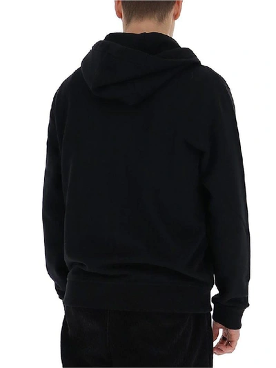 Shop Burberry Logo Embroidered Hoodie In Black