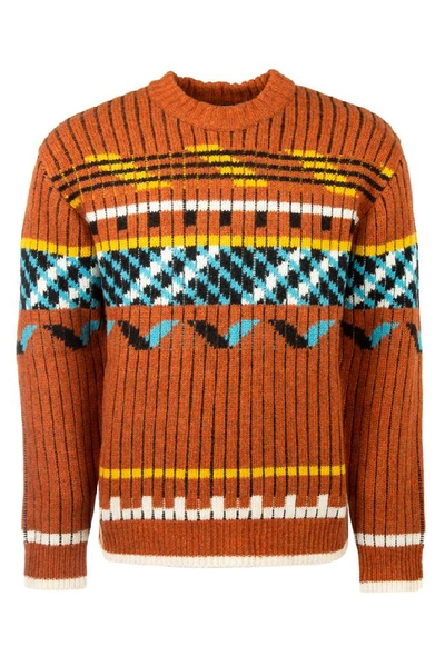 Shop Kenzo Embroidered Knitted Jumper In Multi