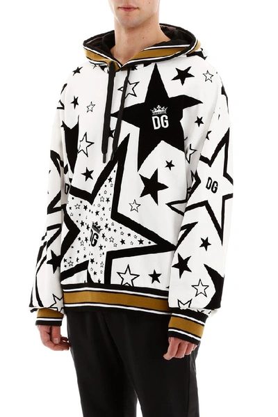 Shop Dolce & Gabbana Star Print Hoodie In Multi