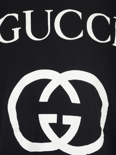 Shop Gucci Logo Print T In Black