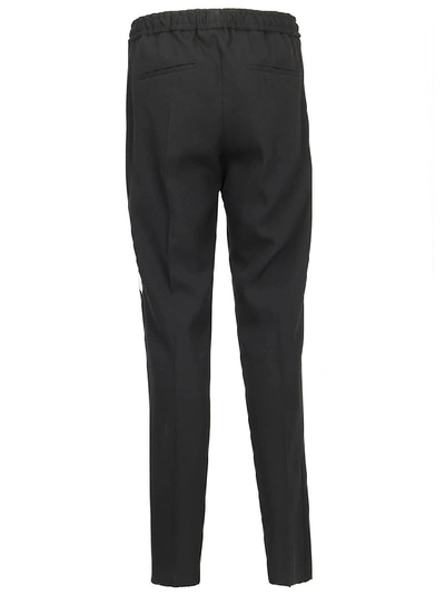 Shop Givenchy Contrast Side Band Grain De Poudre Pants In Black