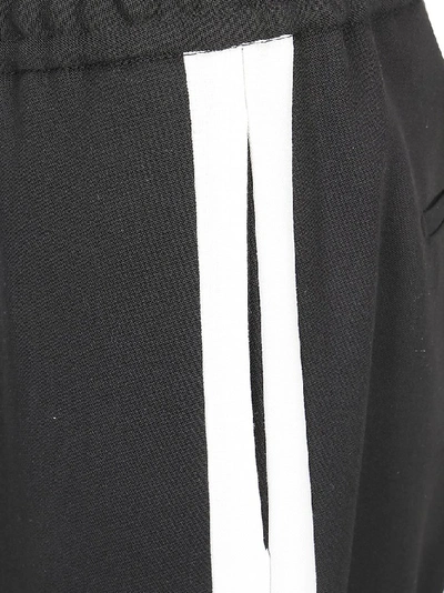Shop Givenchy Contrast Side Band Grain De Poudre Pants In Black