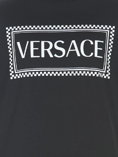 Shop Versace Logo Print T-shirt In Black