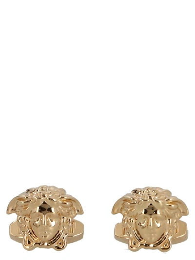Shop Versace Medusa Cufflinks In Gold
