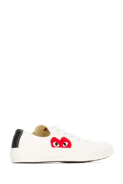 Shop Comme Des Garçons Play Heart Sneakers In Beige