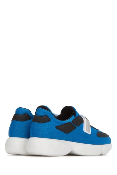 Shop Prada Cloudbust Strap Sneakers In Blue