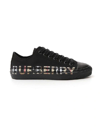 Shop Burberry Logo Check Print Low In Black