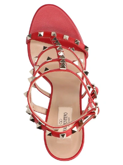 Shop Valentino Garavani Rockstud Sandals In Red