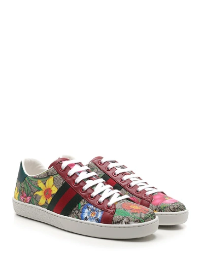 Shop Gucci Ace Gg Flora Sneakers In Multicolor
