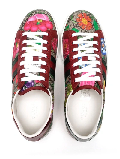 Shop Gucci Ace Gg Flora Sneakers In Multicolor