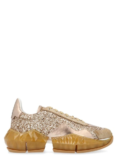 Shop Jimmy Choo Diamond Sneakers In Gold