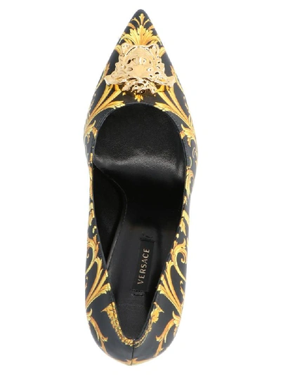 Shop Versace Printed Medusa Plaque Pumps In Multi