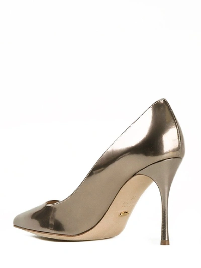 Shop Sergio Rossi Pointed Toe Pumps In Silver