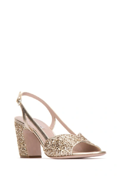 Shop Miu Miu Glitter Heel Sandals In F0846