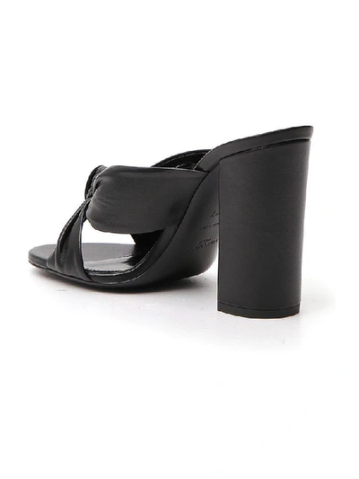 Shop Saint Laurent Loulou Knot Detail Mules In Black