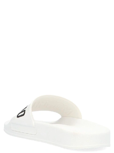 Shop Moschino Logo Slides In White