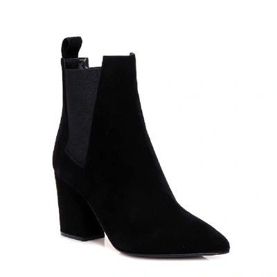 Shop Sergio Rossi Pointed Toe Block Heel Ankle Boots In Black