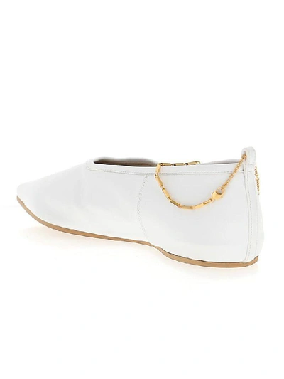 Shop Stella Mccartney Chain Ankle Strap Ballerina Flats In White