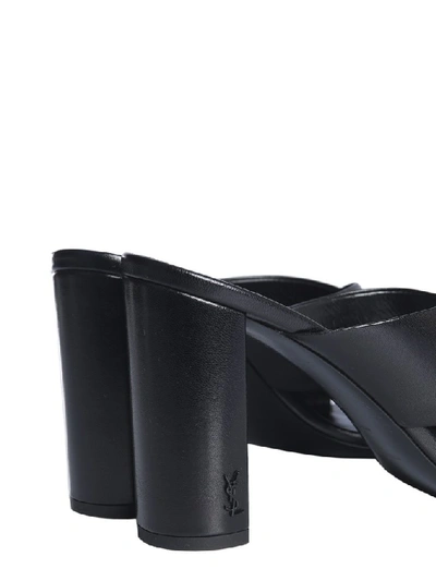 Shop Saint Laurent Loulou 95 Mules In Black