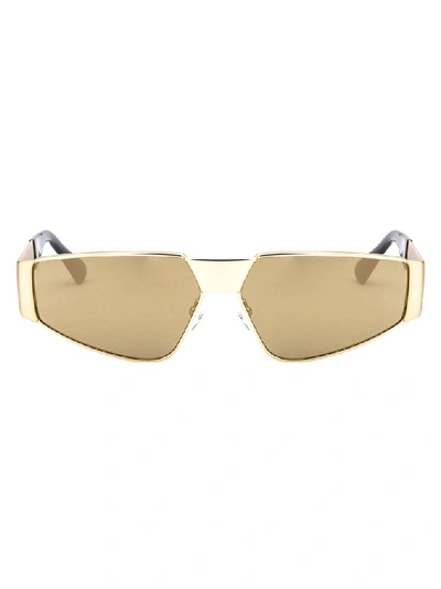 Shop Moschino Eyewear Geometric Frame Sunglasses In Gold
