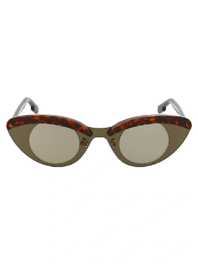 Shop Kenzo Oval Cat Eye Sunglasses In Brown