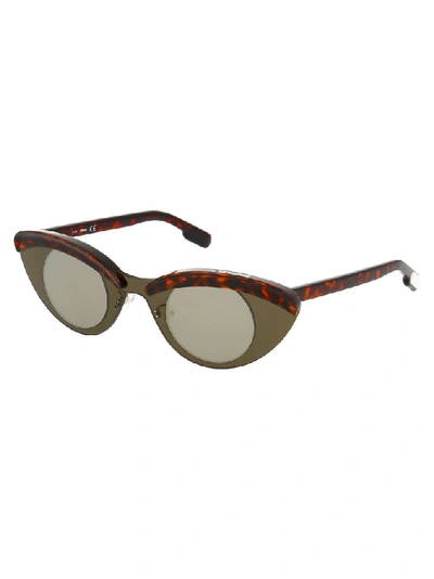 Shop Kenzo Oval Cat Eye Sunglasses In Brown