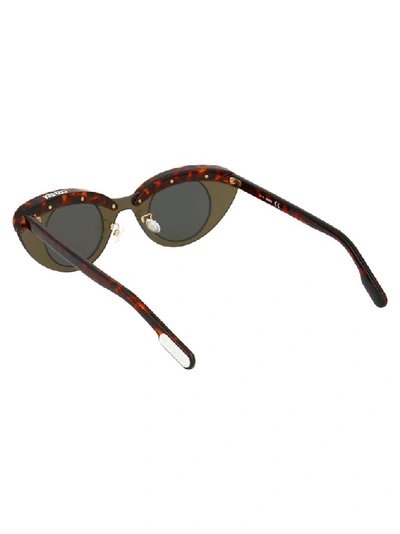 Shop Kenzo Oval Cat Eye Sunglasses In Brown