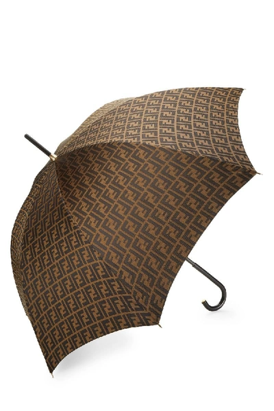 Pre-owned Fendi Brown Zucca Nylon Umbrella