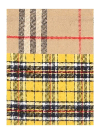 Shop Burberry Contrast Check Fringed Scarf In Multi