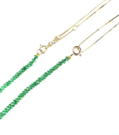 Shop Aliita Princesa Kit 9kt Gold Tsavorite And Pearl Necklace In Green